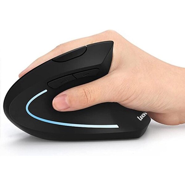 Ergonomic Mouse, LEKVEY Vertical Wireless Mouse - Rechargeable 2.4Ghz Optical Vertical Mice : 3 Adjustable DPI 800/1200/1600 Levels 6 Buttons, for Laptop, PC, Computer, Desktop, Notebook Etc, Black