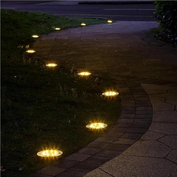 24 Pack Outdoor Solar Lights LED Waterproof Garden Ground Warm Light