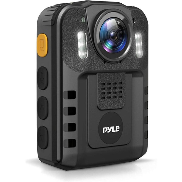 Pyle Police Security Video Compact Camera - HD 2304X1296P Rechargeable Wireless Waterproof Wearable Law Enforcement Mini Surveillance Cam, Audio Video Recording, Night Vision, Motion Detector PPBCM6