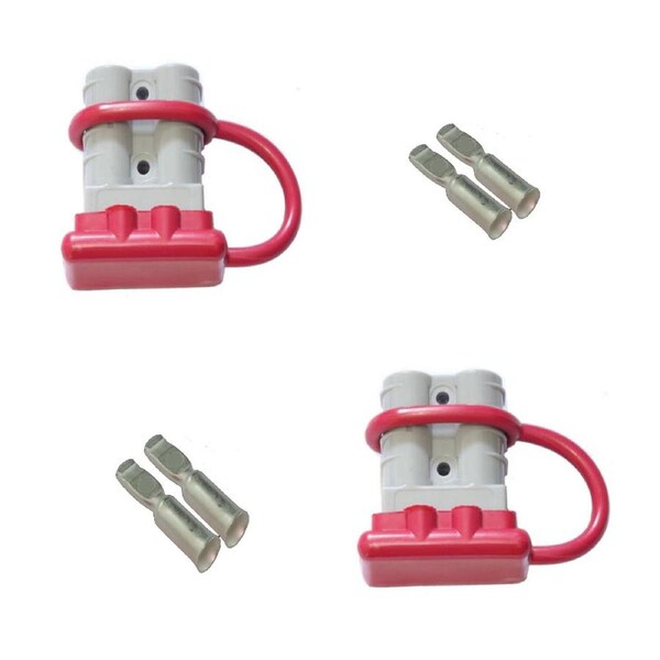 2 x 50 amp Anderson Plugs and Red Dust Covers