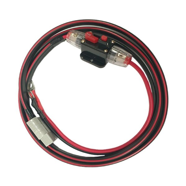 12v 50 amp Extension Lead 8 B&S x 2m, 50a Resettable Fuse