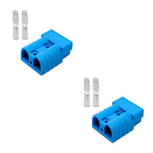 50 amp Anderson Style Plugs (Pair) Blue inc Terminals