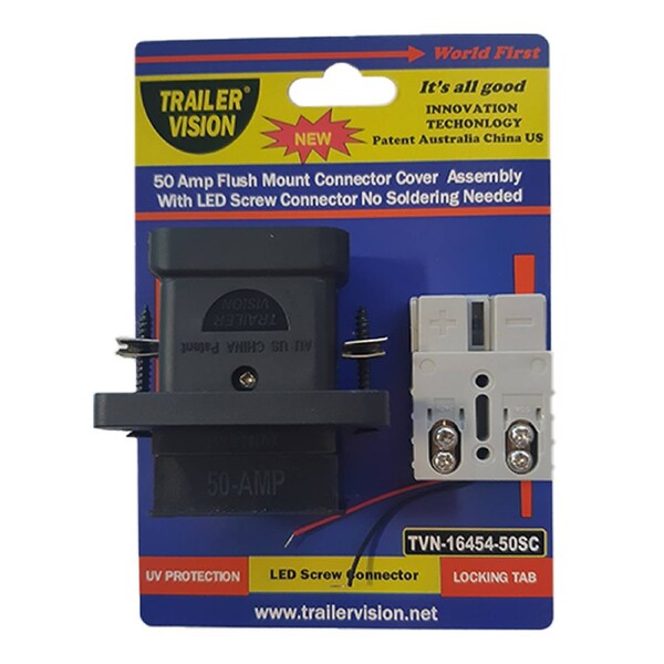 Trailer Vision 50 amp Flush Mount with LED Screw Connector Anderson Plug
