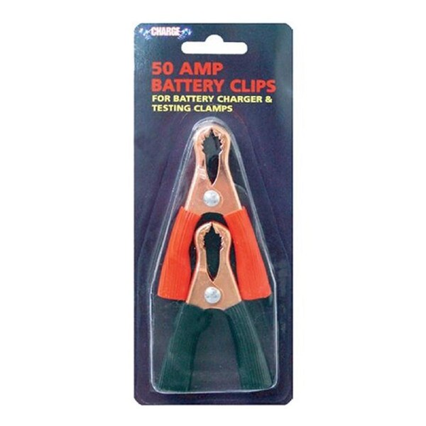 Charge Battery Clamps 50 amps Red & Black 2pc