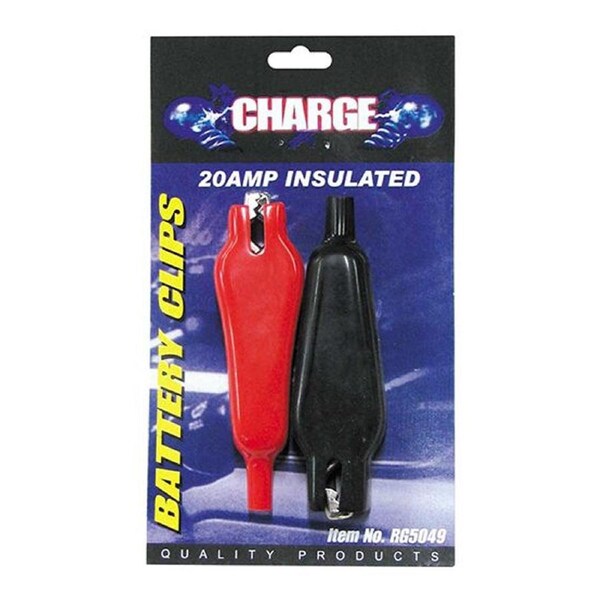 Charge Battery Clamps 20 amps Pos / Neg Fully Insulated 2pc
