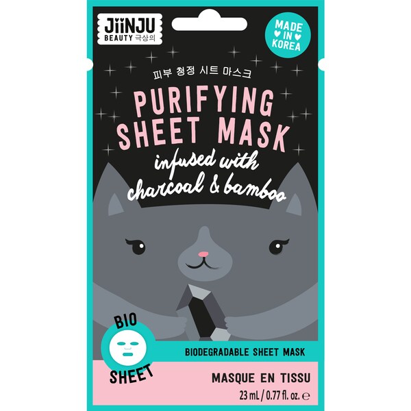 Jiinju Beauty Purifying Sheet Mask Infused With Charcoal & Bamboo Each