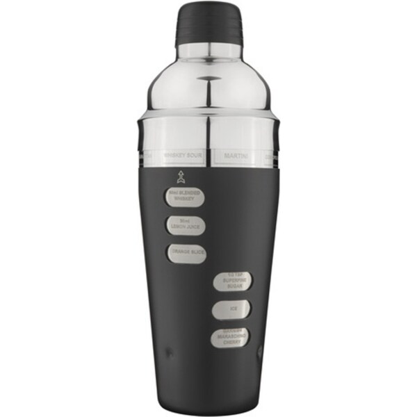 Tempa Aurora Recipe Matte Black Cocktail/Alcohol/Spirits Shaker/Mixing Cup Set