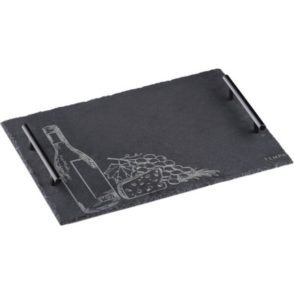 Tempa Tuscany Slate/Metal Food Serving Tray/Board/Platter 38x28x4.2cm BK Kitchen