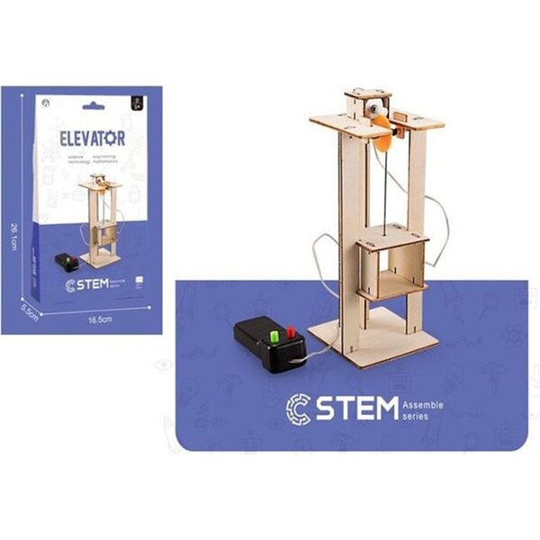 DIY Wooden Elevator Craft Kit Kids Battery Powered Science Toy School Project