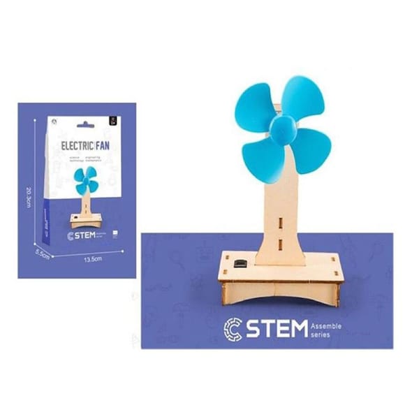 Wooden Electric Fan DIY Craft Kit Battery Powered Kids Toys Project Complete Kit