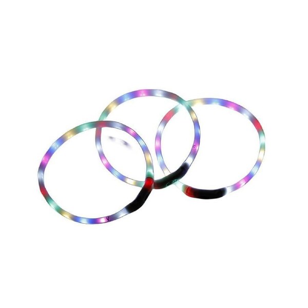 YES4PETS Small 40CM LED Dog Collar USB Rechargeable Night Glow Flashing Light Up Safety Pet Collars