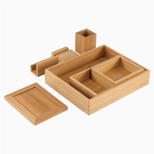 Desky Bamboo Organiser Set