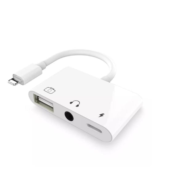 OROTEC Lightning iPhone 3in1 Hub OTG Adapter USB Camera Connector 3.5mm Headphone Audio Jack Earphones Adapter for Apple