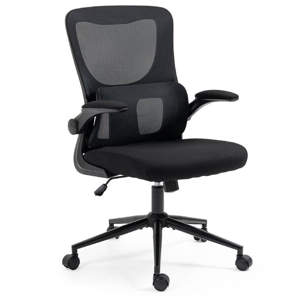 FORTIA Ergonomic Office Desk Chair, Lumbar Support, Mesh Fabric, Black