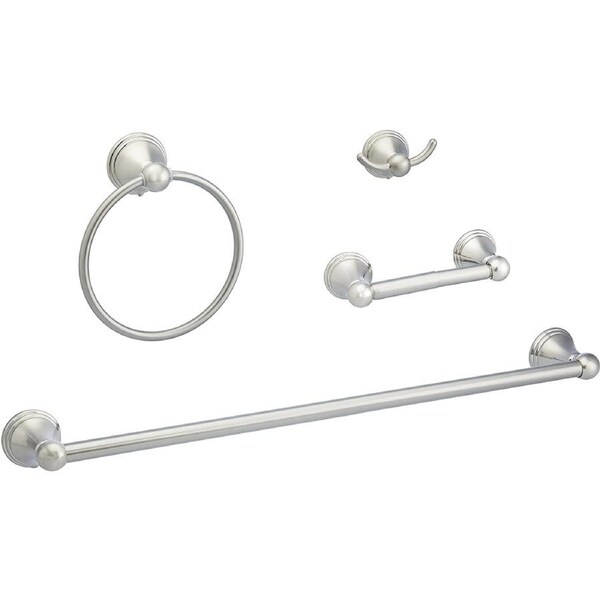 4 Pack Modern Bathroom Accessories Set (Nickel)