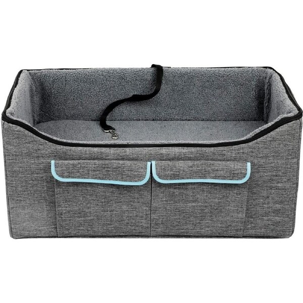 Booster Car Seat with Pet Bed (Large, Grey)