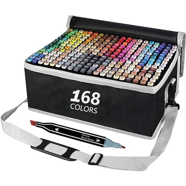 168 Colours Graffiti Pen Permanent Marker Pens Set for Adults and Children