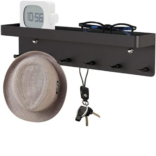Key Rack with 6 Hooks,Stainless Steel (Matte Black) | Woolworths