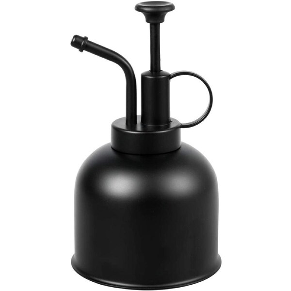 300ml Plant Mister Spray Bottle of Stainless Steel with Top Pump (Black)