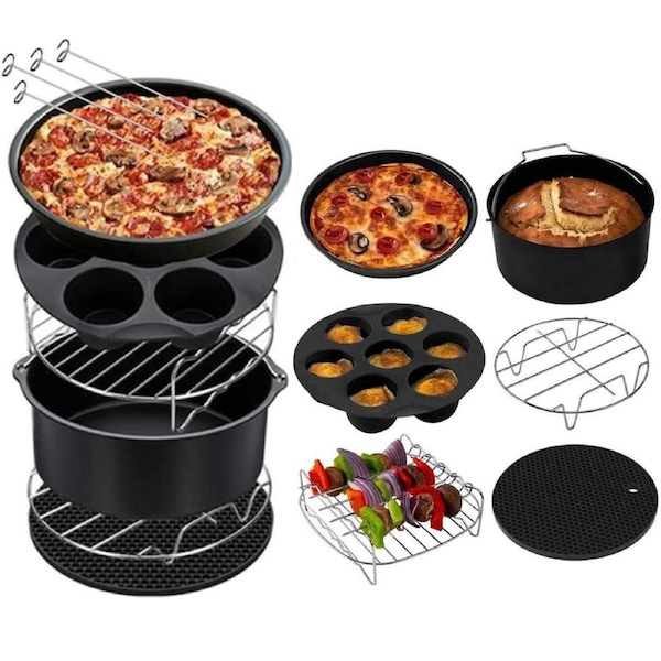 11 Pack Air Fryer Accessories with Recipes Cookbook