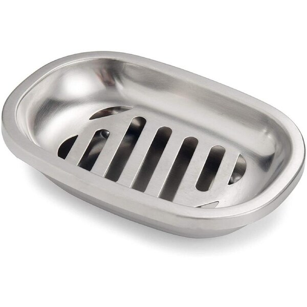Brushed Soap Dish of Stainless Steel (Silver)