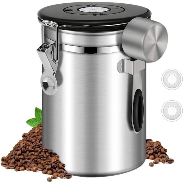 Airtight Stainless Steel Coffee Canister large