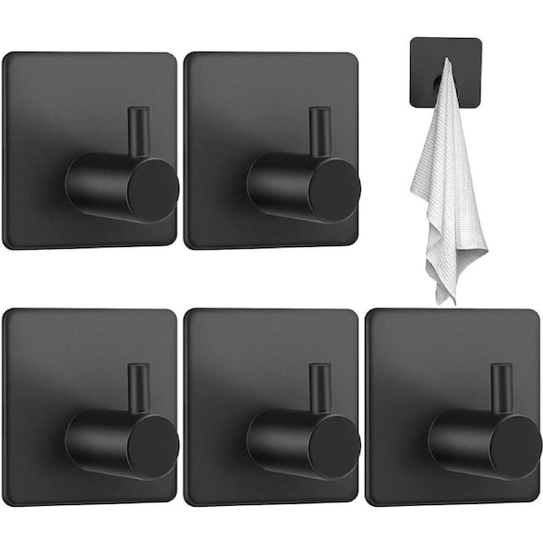 5 Pack Stainless Steel Wall Hook, Waterproof & Stainless Steel
