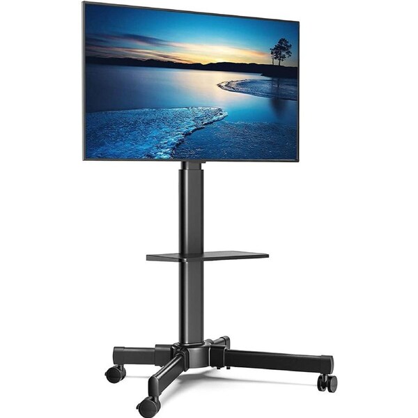 Adjustable Mobile TV Stand with Wheels for 27-55 inch