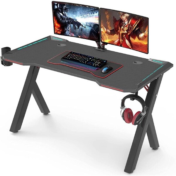 Computer Gaming Desk, 120cm x 60 cm (Carbon Fiber Black)