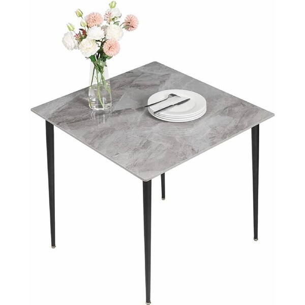 Square Dining table made of Marble (Grey) 80cm