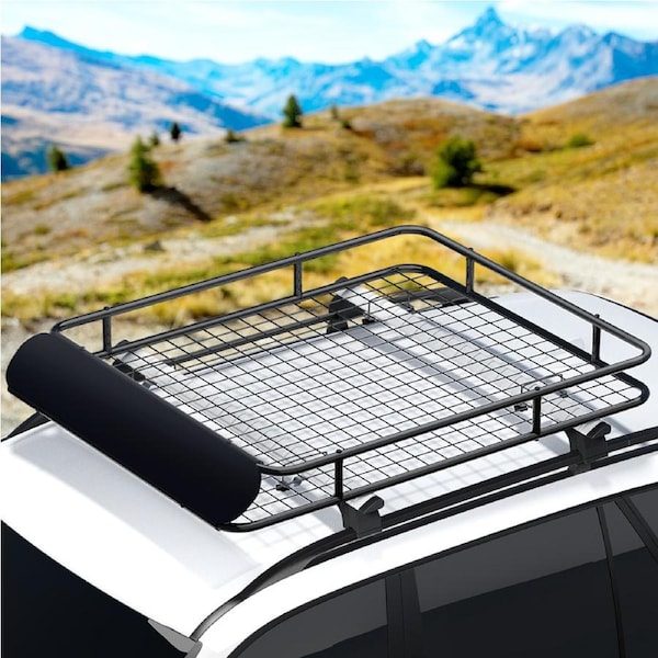 Giantz Universal Car Roof Rack Basket Luggage Carrier Steel Vehicle Cargo 123cm