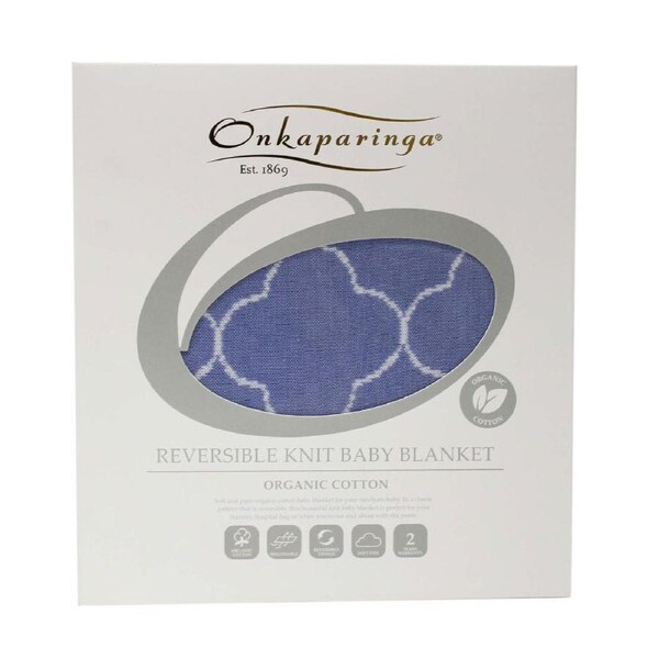 Onkaparinga Reversible Baby Clouds Organic Cotton Blanket Nursery Bedding Blue