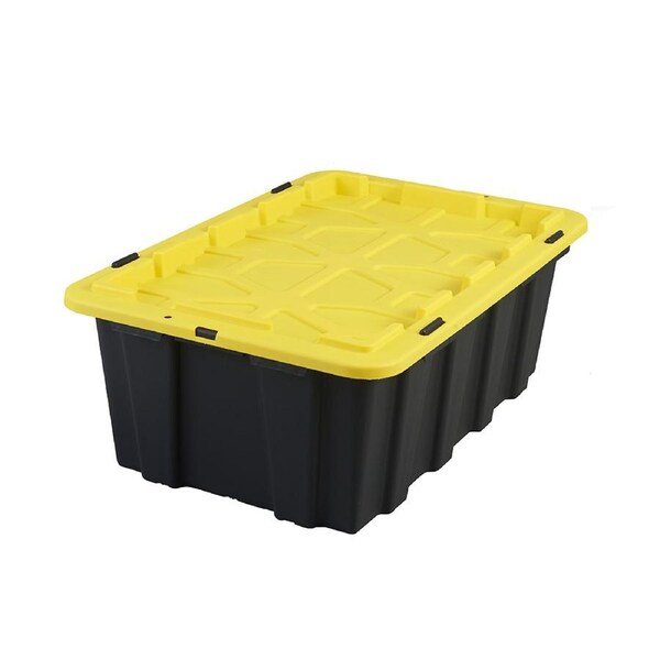 3 x K&A 40L Heavy Duty Plastic Storage Container Stackable Tub Tool Box Black