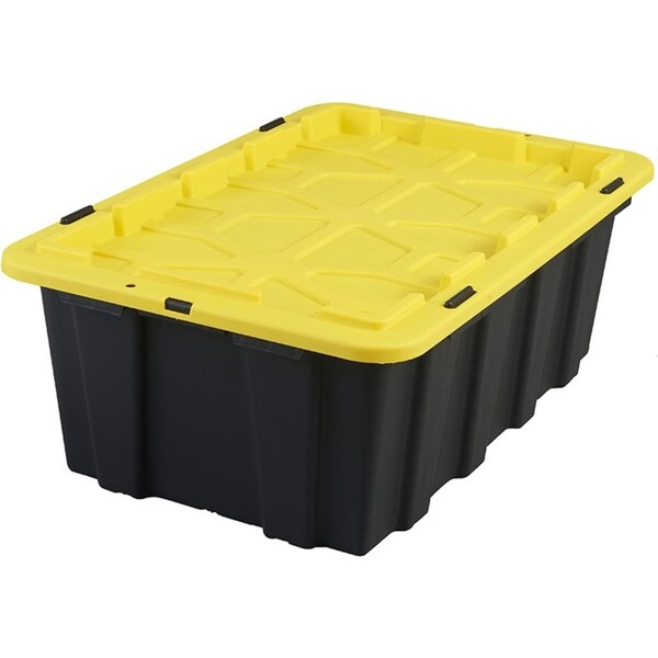 5 x K&A 40L Heavy Duty Plastic Storage Container Stackable Tub Tool Box Black