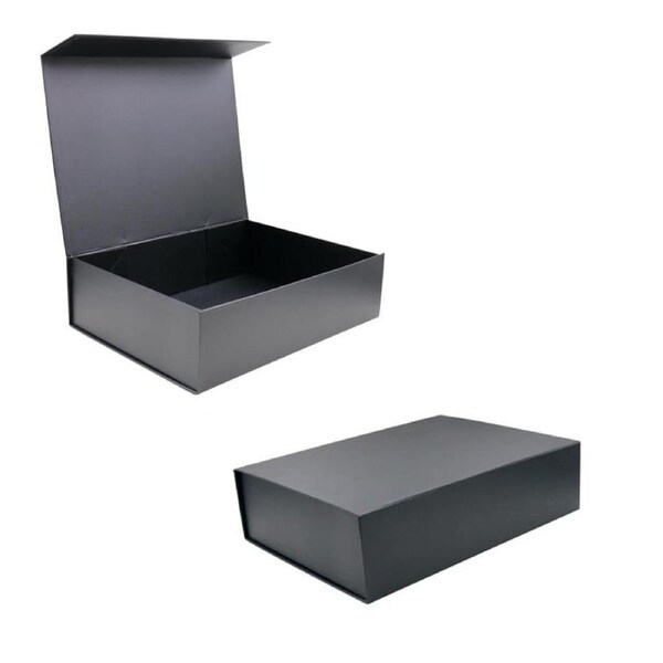 5 x Magnetic Lid Hard Gift Box Black Wrapping Hamper Packaging Small