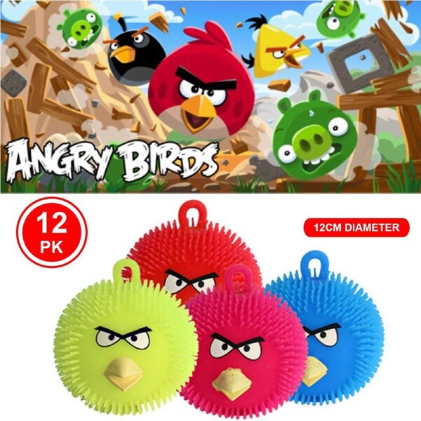 12 x Angry Birds Squeezable Puffer Ball Stress Reliever Anti Stress Sensory Toys