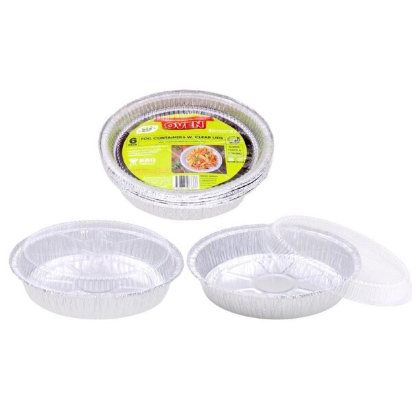 60 x Round Aluminium Foil Tray Disposable Catering Baking BBQ Cake Pie Container