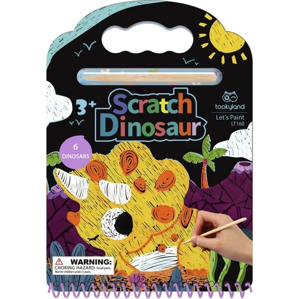 2pc Tookyland Scratch Dinosaur Art/Craft Home/School Activity Fun Play Toy 3+