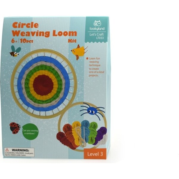 10pc Tookyland Kids Circle Weaving Loom Kit Art/Craft Activity Fun Play Toy 3+