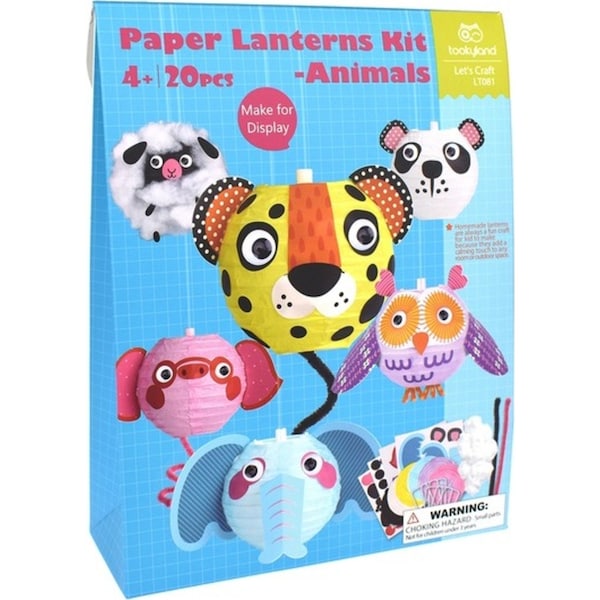 20pc Tookyland Kids Animal Paper Lanterns Craft Kit Activity Fun Play Toy 4+