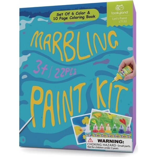 22pc Tookyland Marbling Paint Colours Art/Craft Kit Colouring Book Kids Toy 4+