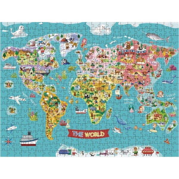 500pc Tookyland World Map Kids/Children's Junior 61 x 46cm Jigsaw Puzzle 6+