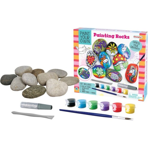 Kaper Kidz Pyo Painting Rocks Kids/Children DIY Paint/Brush Craft Colour Kit 3+