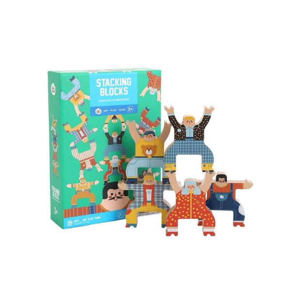 Jarmelo Hercules Club Kids/Adult Wooden Stacking/Balance Tumble Blocks Game 3+