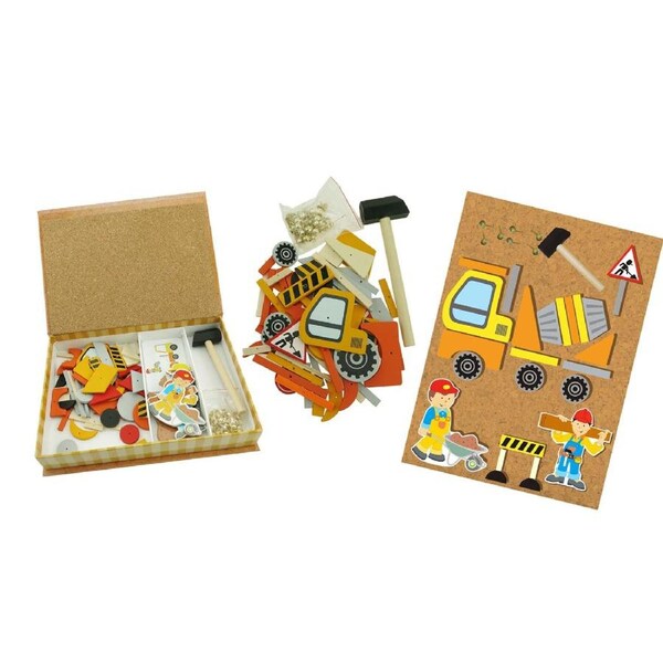 Kaper Kidz Wooden Construction Tap A Shape In Bookcase Activity Set 19x26cm 3+