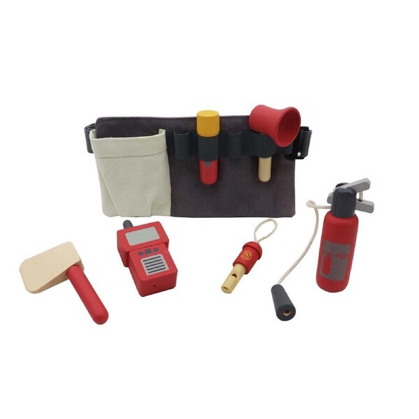 Kaper Kidz Wooden Fire Fighter Belt Pretend Playset Kids/Children Toy Set 3+
