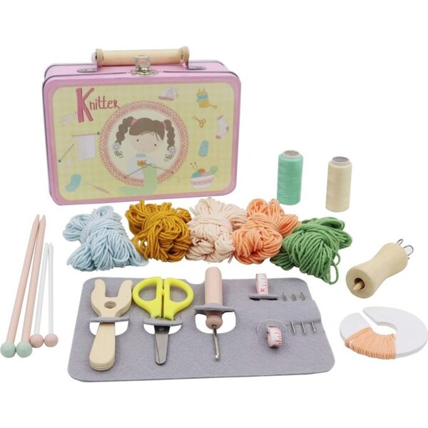 Kaper Kidz Calm & Breezy Knitting Kit In Tin Case Craft Kit For Kids/Children 3+