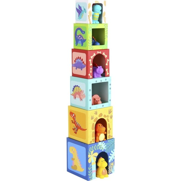 12pc Tooky Toy Nesting Boxes Animal Dinosaur Stacking Kids Activity Play 12m+