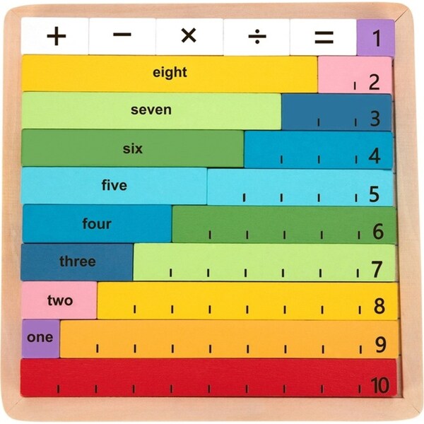 Tooky Toy Maths Learning Rods Counting/Educational Game Board Kids/Toddler 3+
