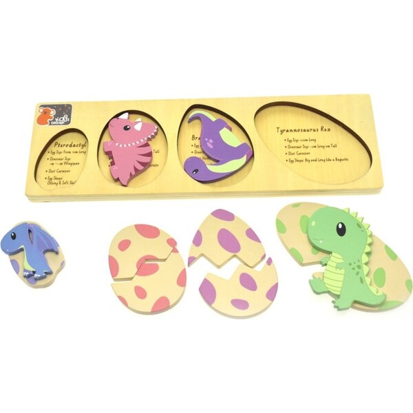Koala Toddler/Children Dream Dinosaur Eggs With Facts 2 Layers Puzzle Board 18m+